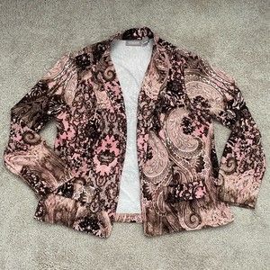 👚CHICO’s women’s paisley print knit jacket.